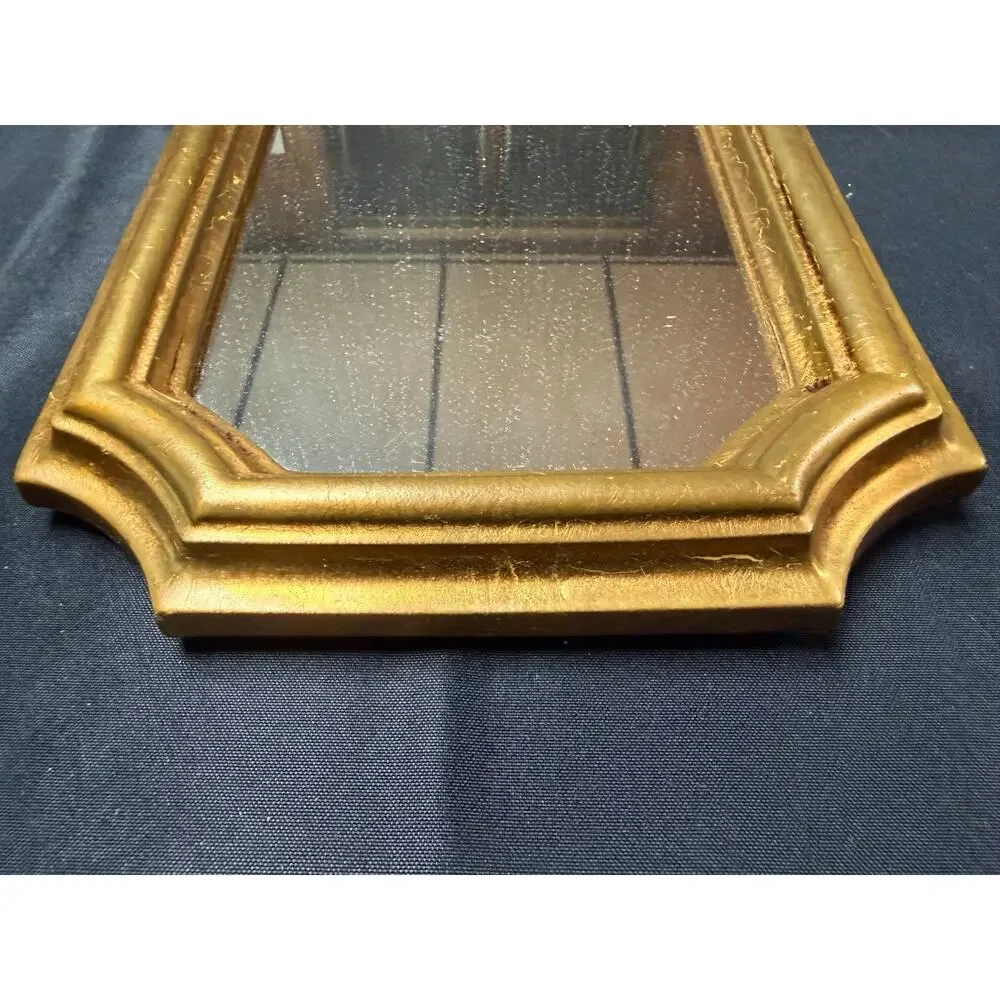 Pair Vintage Bassett Mirror Co Gold Arched Wall Mirrors Hollywood Regency 1970s